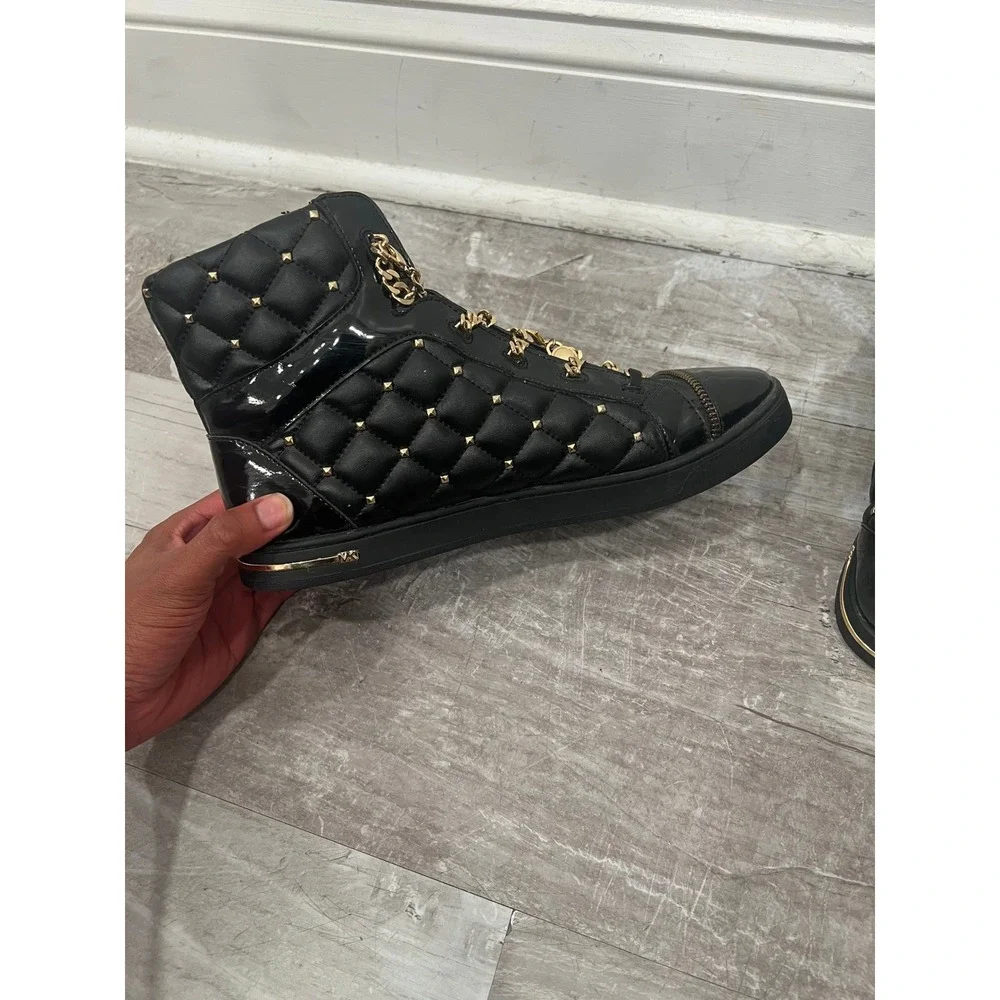 Michael Kors Urban Chain Sport Luxe High-Top Sneaker Women SZ 10M Black Quilted